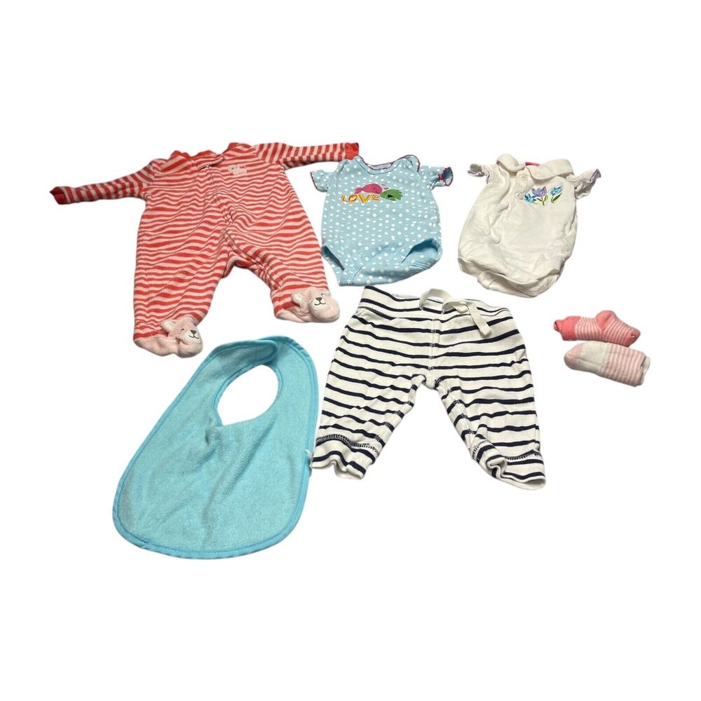 Baby Clothes Outfits Bodysuits Bib Pants 3-6 Months Multicolor Lot of 7 - Picture 6 of 6